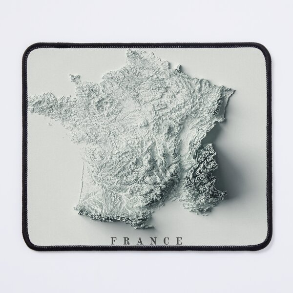 Item preview, France Shaded Relief Map 3D digitally-rendered designed and sold by ThinkAboutMaps.