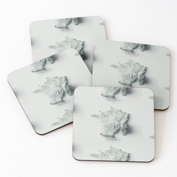 Item preview, France Shaded Relief Map 3D digitally-rendered designed and sold by ThinkAboutMaps.
