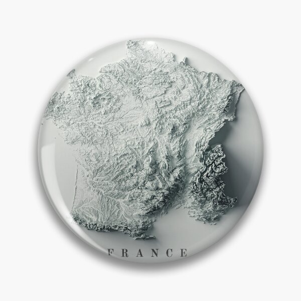 Item preview, France Shaded Relief Map 3D digitally-rendered designed and sold by ThinkAboutMaps.