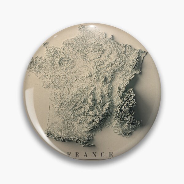 Item preview, France Shaded Relief Map 3D digitally-rendered designed and sold by ThinkAboutMaps.