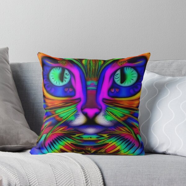 Item preview, Psychedelic Tribal Kitty designed and sold by Graphodesia.