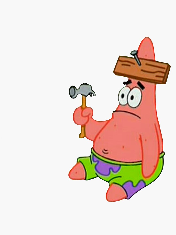 "Patrick With Plank on Head" Sticker for Sale by JulianaWalrod Redbubble