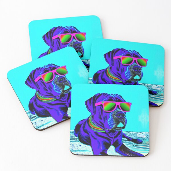 Item preview, Cane Corso wearing sunglasses in style of an Andy Warhol print designed and sold by AIK9Artwork.