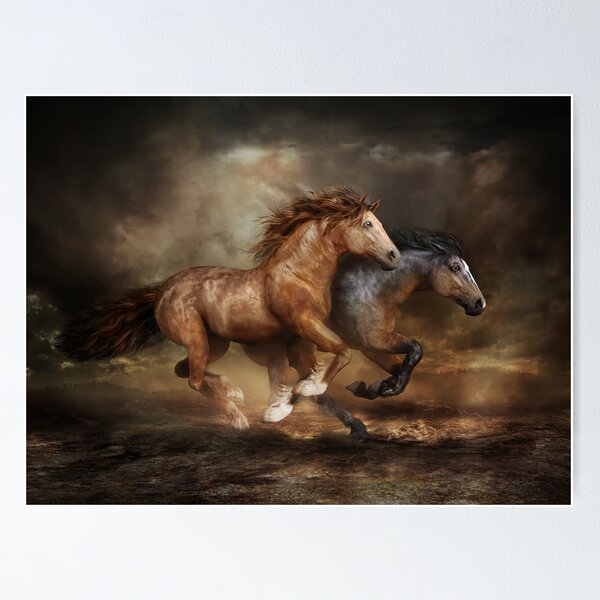 Running Horses Wall Art Poster for Sale by Shanina Conway