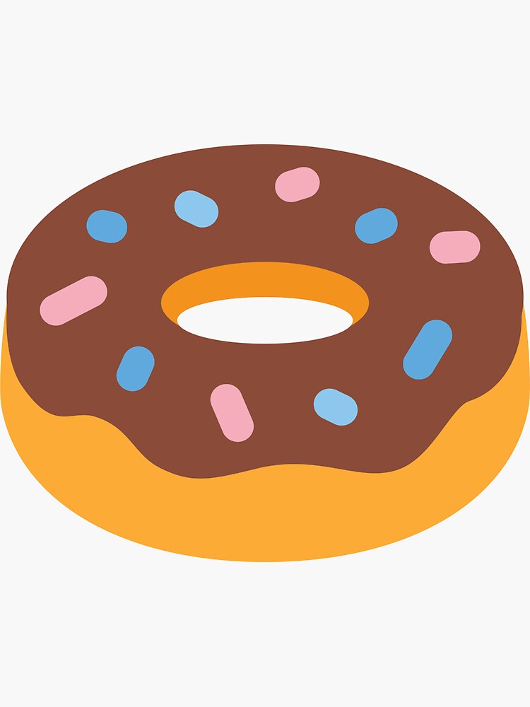 "Chocolate Sprinkled Donut Emoji" Sticker for Sale by PrintPortal
