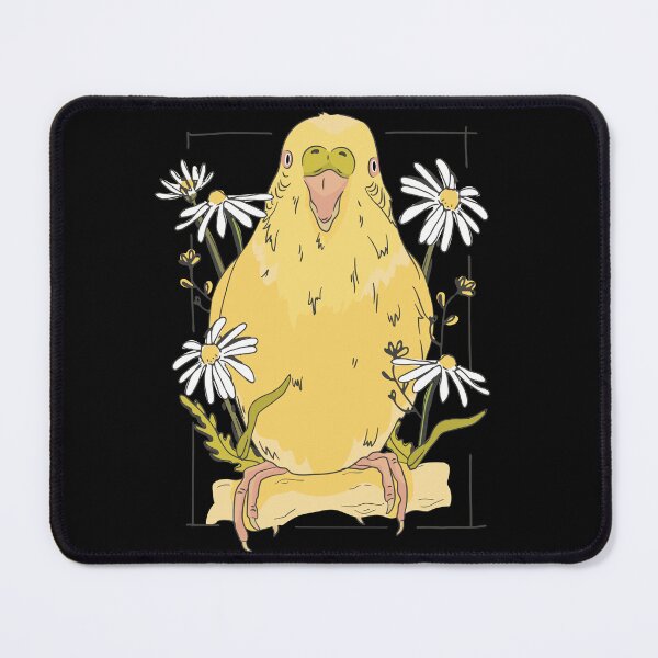 Item preview, Parakeet with Daisies Yellow Parakeet designed and sold by Designs-By-Zar.