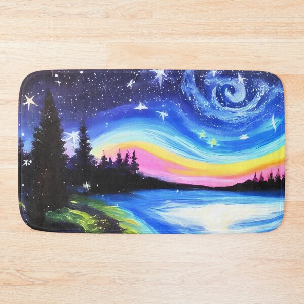 Item preview, Night Starry Sky Landscape Art, Colorful Night Sky Art, Nature Art, Spiritual Starry Art designed and sold by viewgraphics.