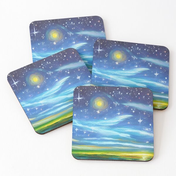 Item preview, Night Starry Sky Landscape Art, Colorful Night Sky Art, Nature Art, Spiritual Starry Art designed and sold by viewgraphics.