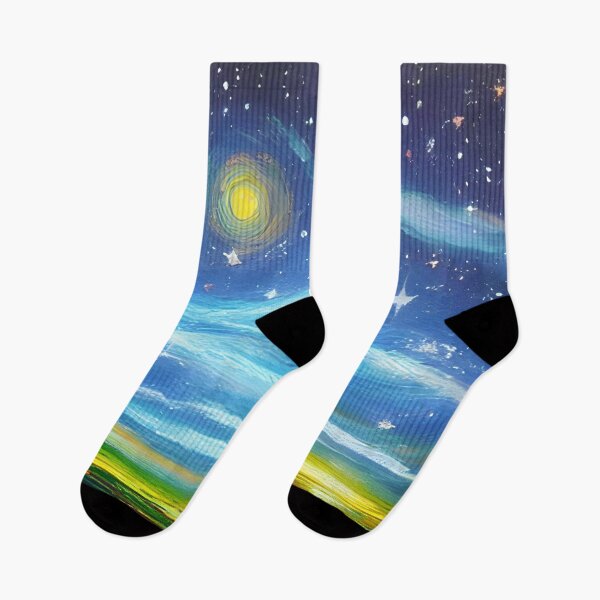 Item preview, Night Starry Sky Landscape Art, Colorful Night Sky Art, Nature Art, Spiritual Starry Art designed and sold by viewgraphics.