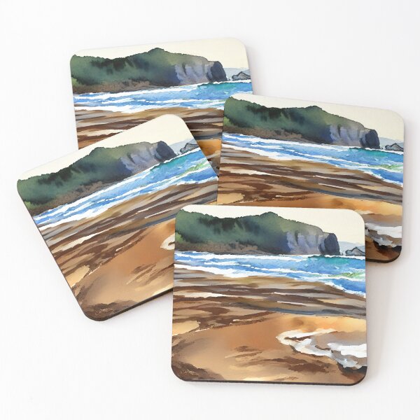 Artikelvorschau, Oregon-Küsten-Landschaft bei Ebbe-Aquarell-Kunst entworfen und verkauft von viewgraphics.
