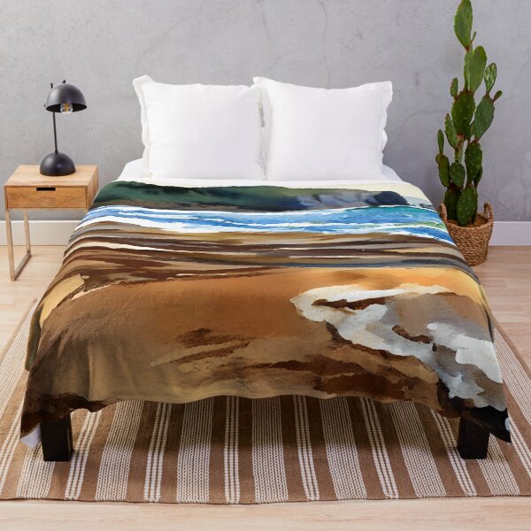 Item preview, Oregon Coast Landscape at Low Tide Watercolor Art designed and sold by viewgraphics.