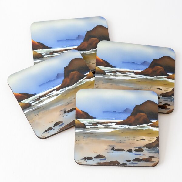 Artikelvorschau, Oregon-Küsten-Landschaft bei Ebbe-Aquarell-Kunst entworfen und verkauft von viewgraphics.