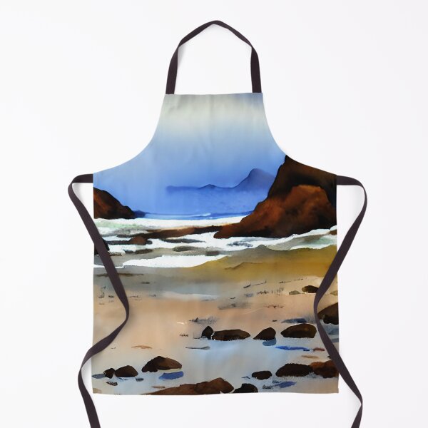 Item preview, Oregon Coast Landscape at Low Tide Watercolor Art designed and sold by viewgraphics.