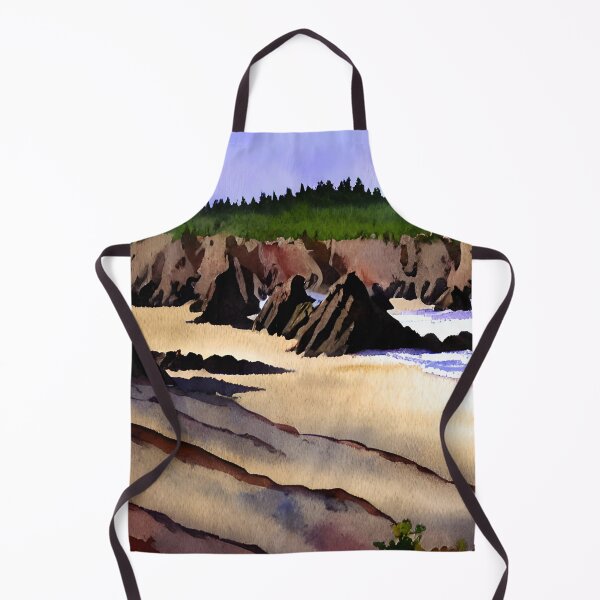 Item preview, Oregon Coast Landscape at Low Tide Watercolor Art designed and sold by viewgraphics.