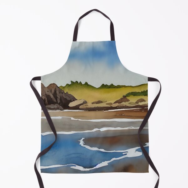 Item preview, Oregon Coast Landscape at Low Tide Watercolor Art designed and sold by viewgraphics.