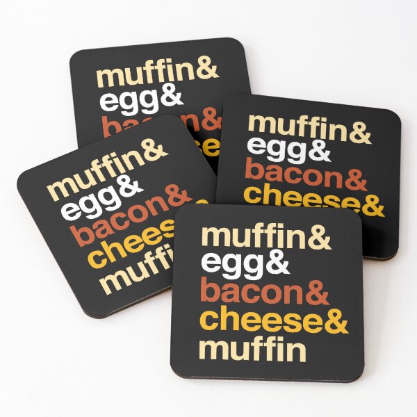 Item preview, Deconstructed breakfast sandwich: muffin & egg & bacon & cheese (list of ingredients in true-to-life colors) designed and sold by Ofeefee.