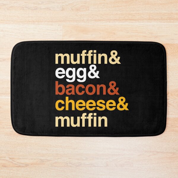 Item preview, Deconstructed breakfast sandwich: muffin & egg & bacon & cheese (list of ingredients in true-to-life colors) designed and sold by Ofeefee.