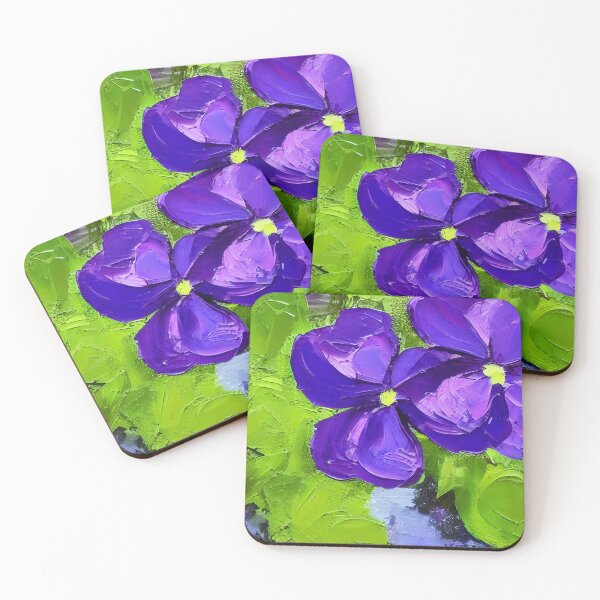 Item preview, Original Violets Flower Art, Palette Knife Art designed and sold by viewgraphics.