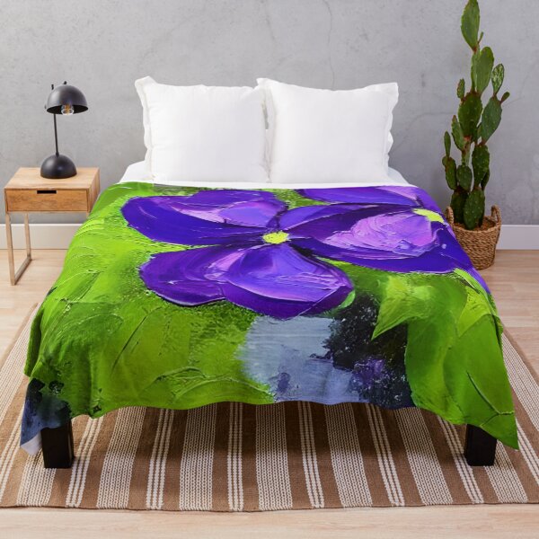 Item preview, Original Violets Flower Art, Palette Knife Art designed and sold by viewgraphics.