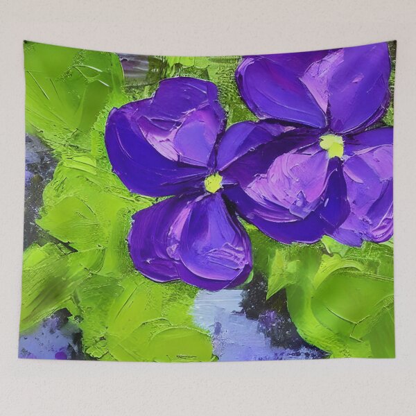 Item preview, Original Violets Flower Art, Palette Knife Art designed and sold by viewgraphics.