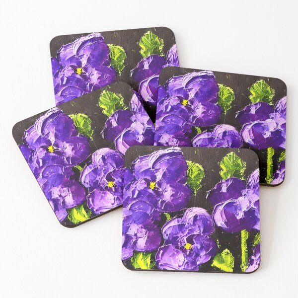 Item preview, Original Violets Flower Art, Palette Knife Art designed and sold by viewgraphics.