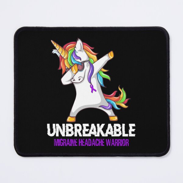 Item preview, Migraine Headache Awareness - Unicorn Migraine Headache Warrior Ribbon UNBREAKABLE designed and sold by Fernandezf.