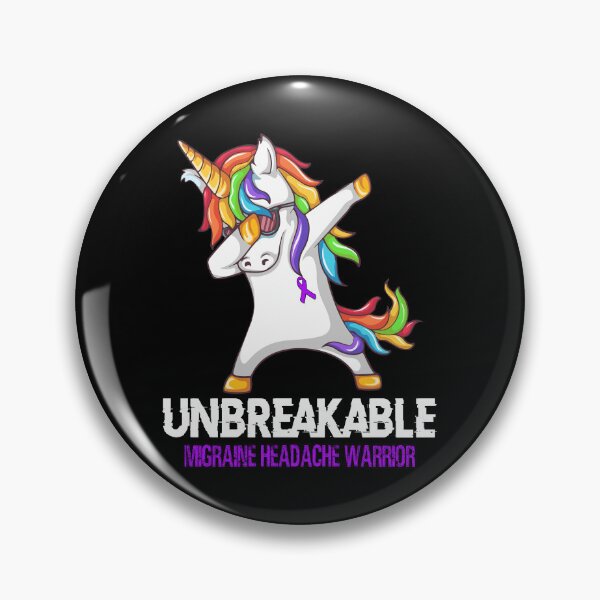 Item preview, Migraine Headache Awareness - Unicorn Migraine Headache Warrior Ribbon UNBREAKABLE designed and sold by Fernandezf.