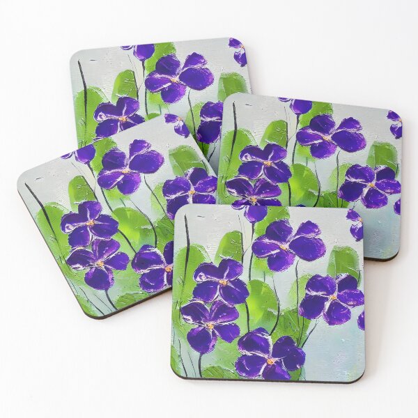 Item preview, Original Violets Flower Art, Palette Knife Art designed and sold by viewgraphics.