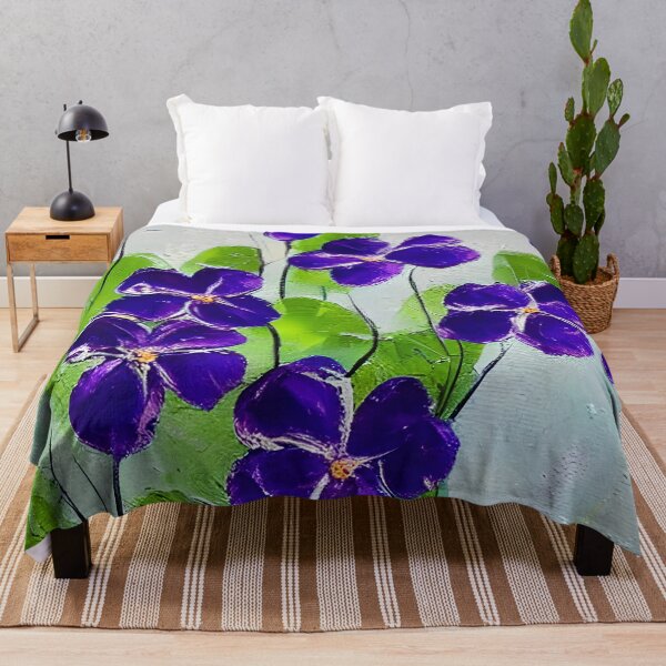Item preview, Original Violets Flower Art, Palette Knife Art designed and sold by viewgraphics.