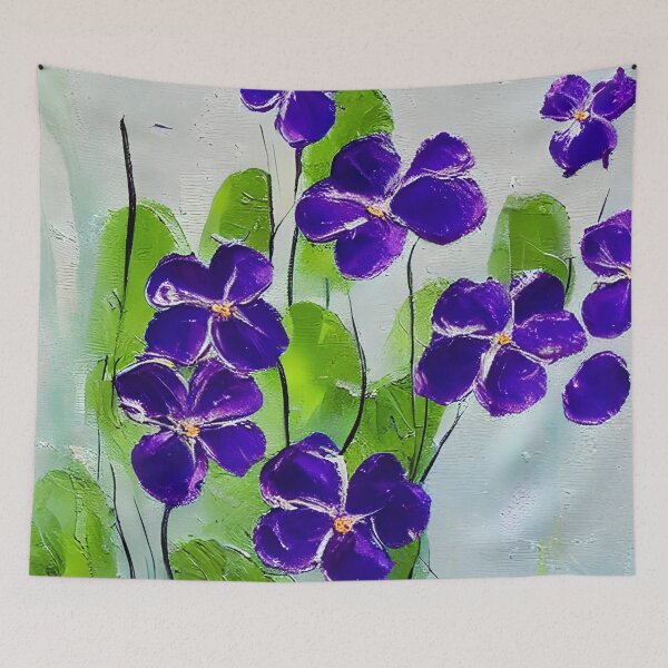 Item preview, Original Violets Flower Art, Palette Knife Art designed and sold by viewgraphics.