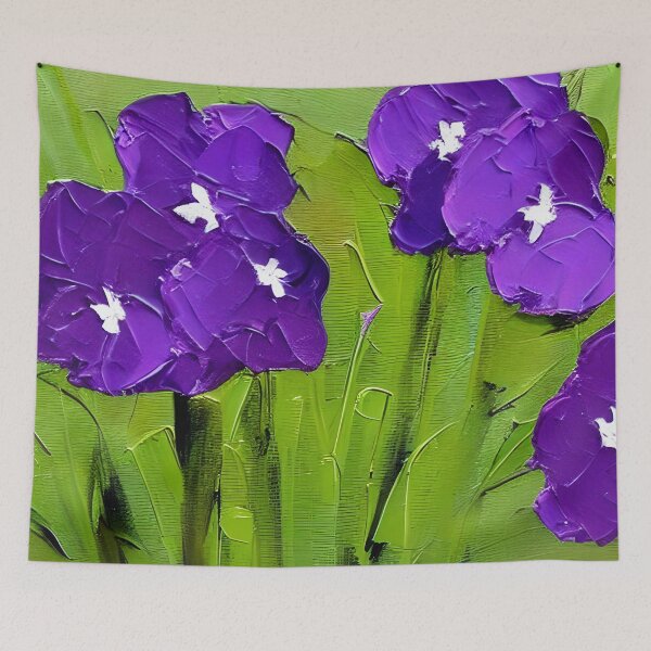 Item preview, Original Violets Flower Art, Palette Knife Art designed and sold by viewgraphics.