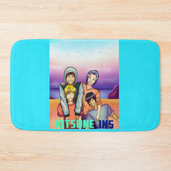 Item preview, boys taking a picture on the beach with a light blue and purple sky designed and sold by kitsuneins.