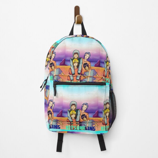 Item preview, boys taking a picture on the beach with a light blue and purple sky designed and sold by kitsuneins.