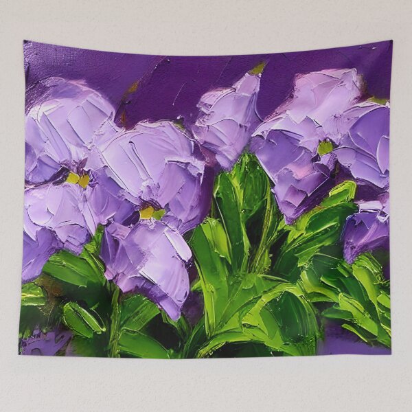 Item preview, Original Violets Flower Art, Palette Knife Art designed and sold by viewgraphics.