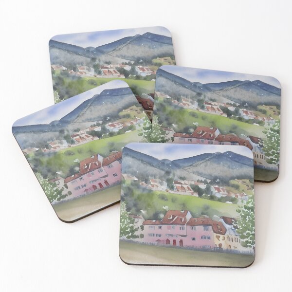 Item preview, Original Watercolor of Ribeauville, Alsace, France Art designed and sold by viewgraphics.