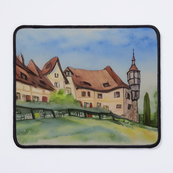 Artikelvorschau, Original-Aquarell von Ribeauville, Elsass, Frankreich Art.-Nr entworfen und verkauft von viewgraphics.