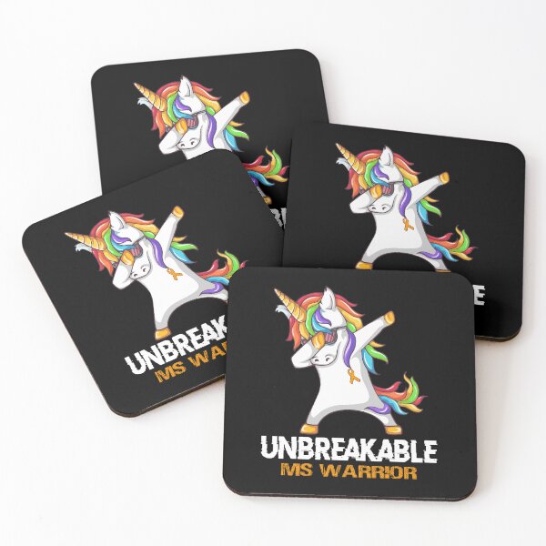 Item preview, MS Awareness - Unicorn MS Warrior Ribbon UNBREAKABLE designed and sold by Fernandezf.