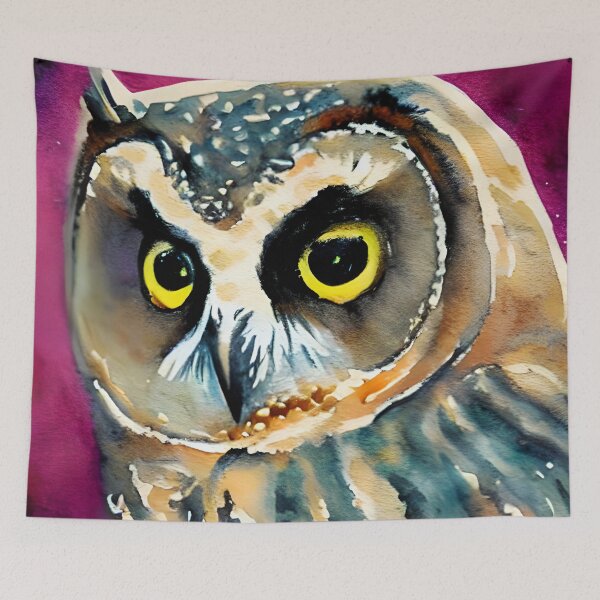 Artikelvorschau, Eulen-Kunst, Eulen-Aquarell-Kunst entworfen und verkauft von viewgraphics.