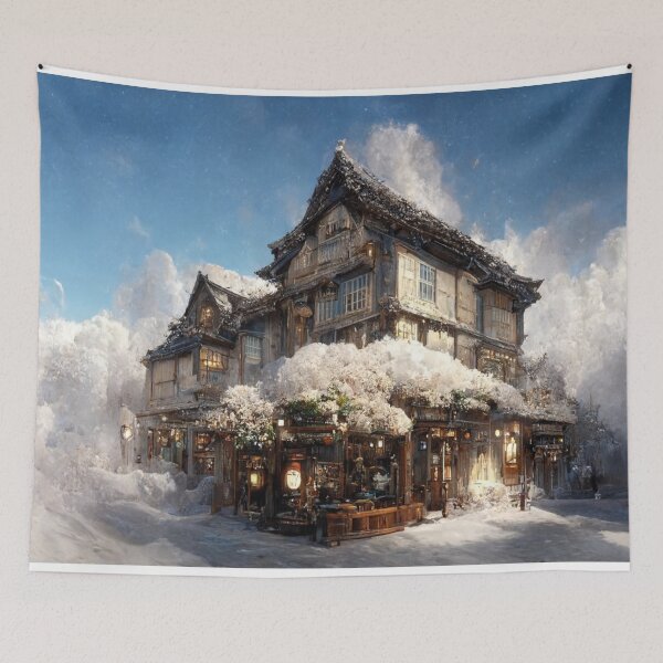 Item preview, Snowed Over Japanese Style Building 1 designed and sold by Styxiann.
