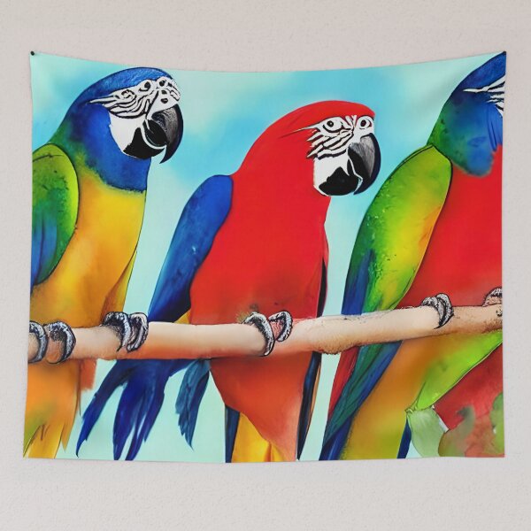 Item preview, Parrots Art, Parrots Watercolor, Birds Watercolor Art designed and sold by viewgraphics.