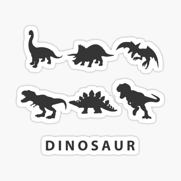 Various Dinosaurs Silhouette Illustration Sticker For Sale By Arazons Redbubble 