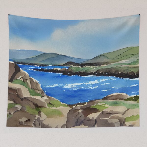 Item preview, Ring of Kerry Ireland Coast Watercolor Art designed and sold by viewgraphics.