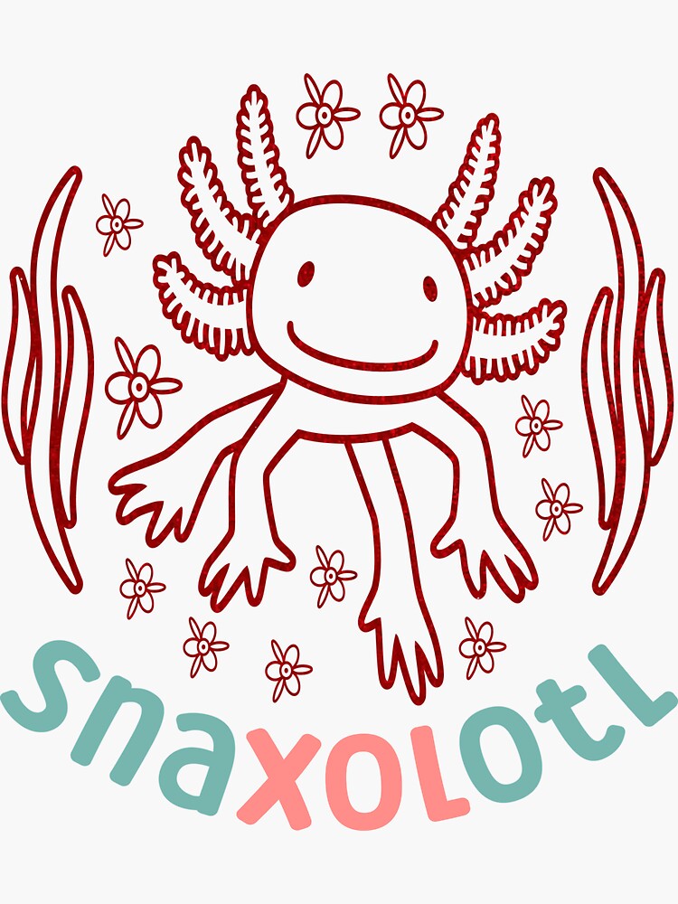 Axolotl Lover Snaxolotl Kawaii Axolotl Food Sweets' Sticker