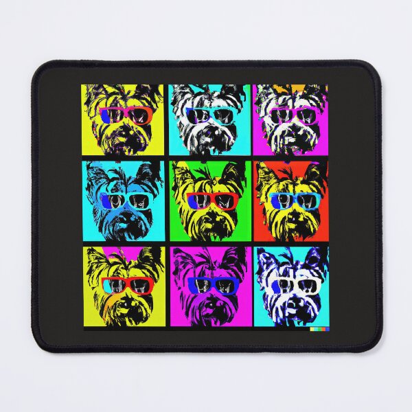 Item preview, Yorkshire Terriers wearing sunglasses in style of an Andy Warhol print designed and sold by AIK9Artwork.