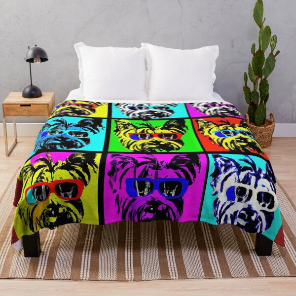 Item preview, Yorkshire Terriers wearing sunglasses in style of an Andy Warhol print designed and sold by AIK9Artwork.