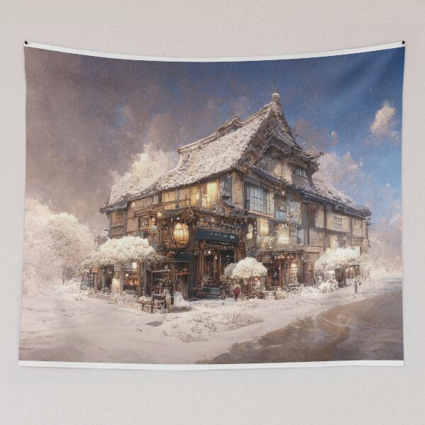 Item preview, Snowed Over Japanese Style Building 2 designed and sold by Styxiann.