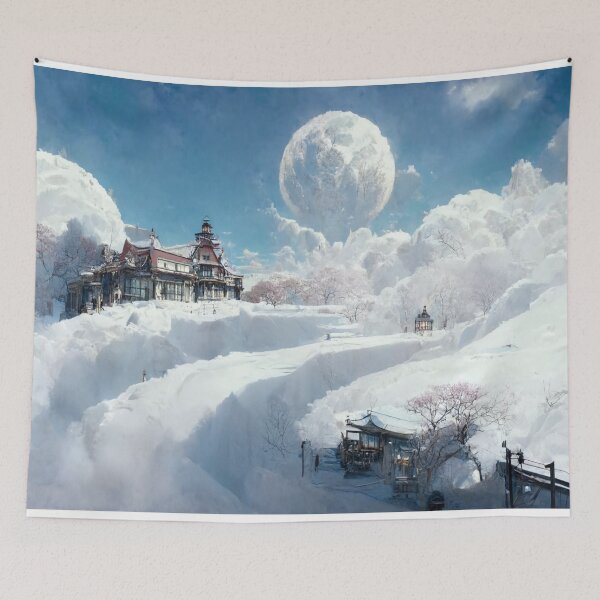 Item preview, Snowed Over Japanese Style Building 3 designed and sold by Styxiann.