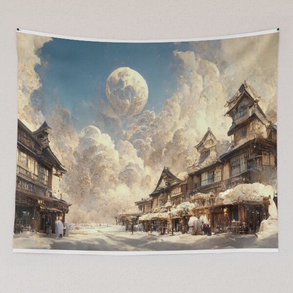 Item preview, Snowed Over Japanese Style Building 4 designed and sold by Styxiann.