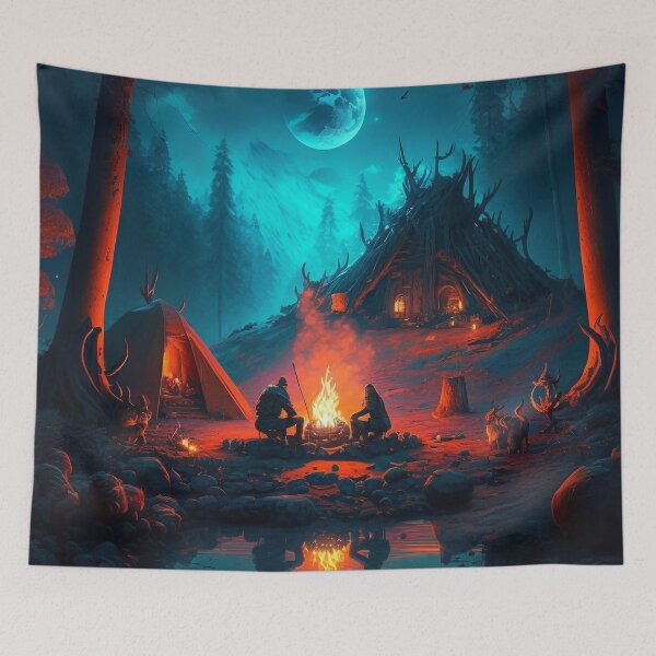 Item preview, Valheim Vikings Full Moon Fire designed and sold by AICreateWorlds.