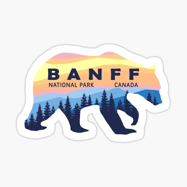 Item preview, Banff National Park Sunset Bear Logo designed and sold by VanyaKar.